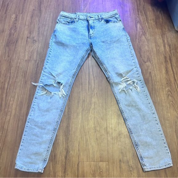 Light Blue Distressed Men's Jeans Levi’s 512 jeans 33 34 - Picture 1 of 5